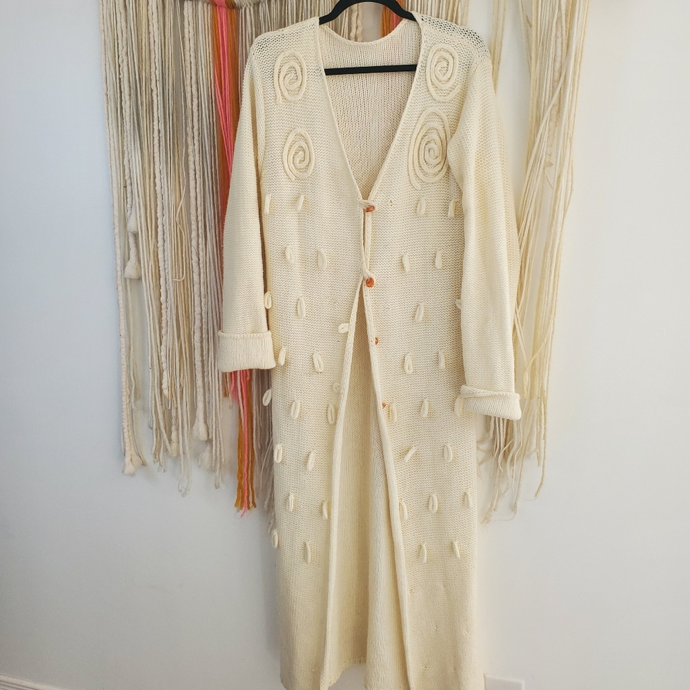 OOAK super long cream cardigan Duster